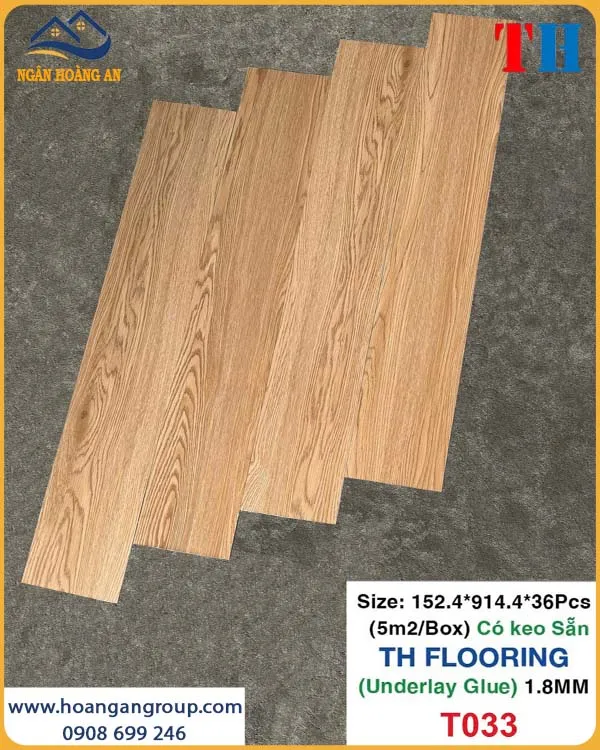 Tấm Lót Sàn Nhựa Giả Gỗ Tự Dán THFLoor TH033 Dày 1.8mm